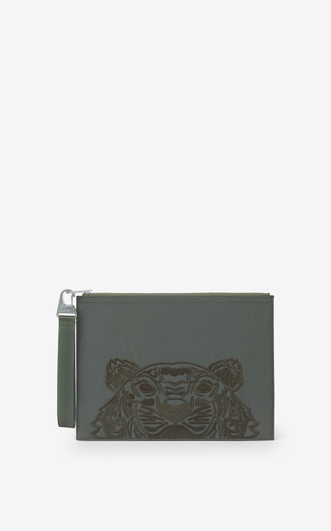 Pochette Kenzo Large Toile Kampus Tiger Homme Grise Clair | OVIN-51398